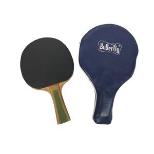 Butterfly Table 2 Ball Tennis Case & Nova Peace Racket Ping Pong Paddle Vintage